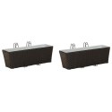 BALUSTRADA 2 PCS CZARNY 50X 17X 17CM METAL