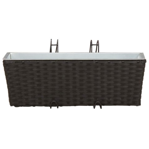 BALUSTRADA 2 PCS CZARNY 50X 17X 17CM METAL