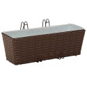 KOMPLET 2X DONICZKA BALKONOWA METALOWA RATTAN 50CM NA BALUSTRADĘ HAKI