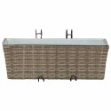 KOMPLET 2X DONICZKA BALKONOWA METALOWA RATTAN 50CM NA BALUSTRADĘ HAKI