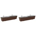 KOMPLET 2X DONICZKA BALKONOWA METALOWA CZARNA RATTAN 80CM NA BALUSTRADĘ HAKI