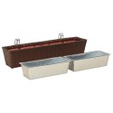KOMPLET 2X DONICZKA BALKONOWA METALOWA CZARNA RATTAN 80CM NA BALUSTRADĘ HAKI