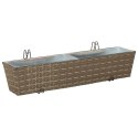 KOMPLET 2X DONICZKA BALKONOWA METALOWA CZARNA RATTAN 80CM NA BALUSTRADĘ HAKI
