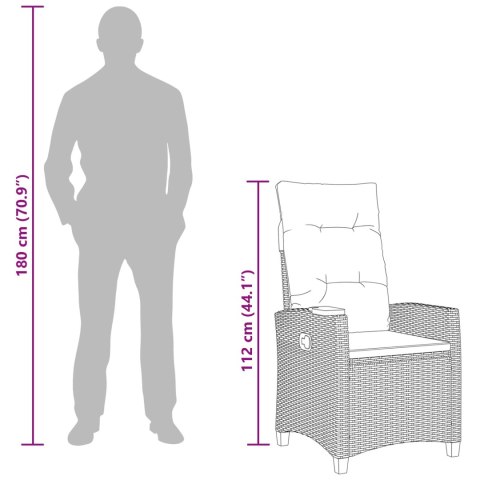 FOTEL Z REGULOWANYM OPARCIEM I TACĄ NA NAPOJE 62X64X112CM