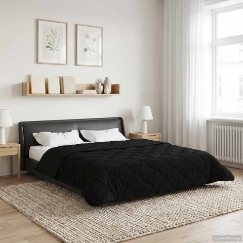 KOŁDRA NA CAŁY ROK PIKOWANA CZARNY 200X220CM