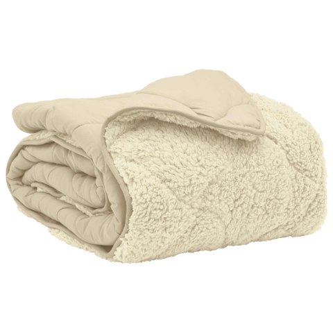 KOŁDRA NA CAŁY ROK PIKOWANA KREMOWY 220X240CM