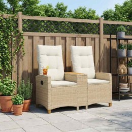 LEŻANKA Z STOLIKIEM BEŻOWY I KREMOWY 126X 65X 112CM