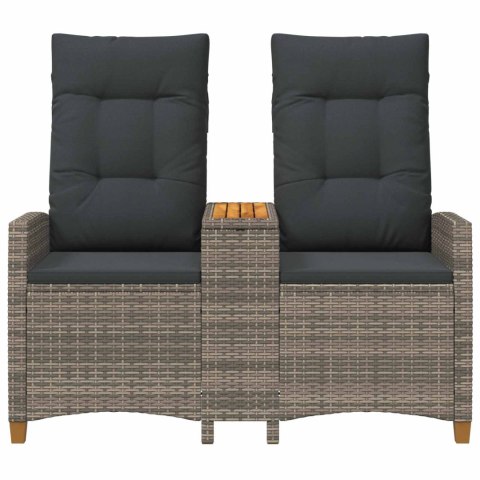 LEŻANKA Z STOLIKIEM SZARY I CIEMNOSZARY 126X65X112CM