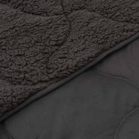 ZIMOWA KOŁDRA ANTRACYT 135X200CM MIKROFIBRA I FLEECE TEDDY