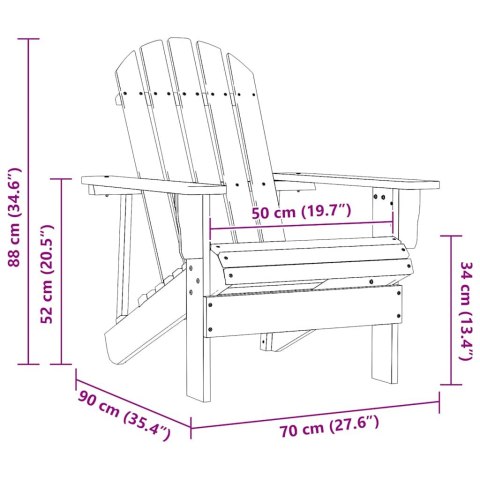FOTEL OGRODOWY DREWNIANY SZARY