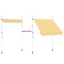 VidaXL Markiza zwijana ręcznie, 200 cm, pomarańczowo-białe pasy