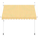 VidaXL Markiza zwijana ręcznie, 300 cm, pomarańczowo-białe pasy