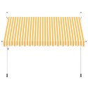 VidaXL Markiza zwijana ręcznie, 350 cm, pomarańczowo-białe pasy