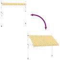 VidaXL Markiza zwijana ręcznie, 350 cm, pomarańczowo-białe pasy