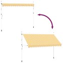 VidaXL Markiza zwijana ręcznie, 400 cm, pomarańczowo-białe pasy