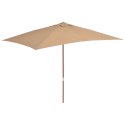 PARASOL OGRODOWY NA DREWNIANYM SŁUPKU 200X300CM TAUPE