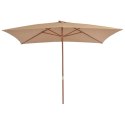 PARASOL OGRODOWY NA DREWNIANYM SŁUPKU 200X300CM TAUPE