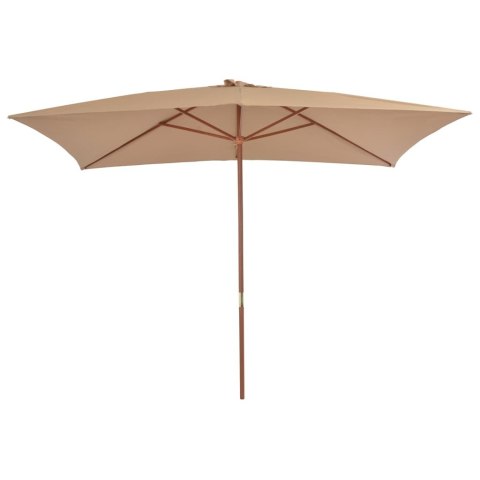 PARASOL OGRODOWY NA DREWNIANYM SŁUPKU 200X300CM TAUPE
