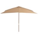 PARASOL OGRODOWY NA DREWNIANYM SŁUPKU 200X300CM TAUPE