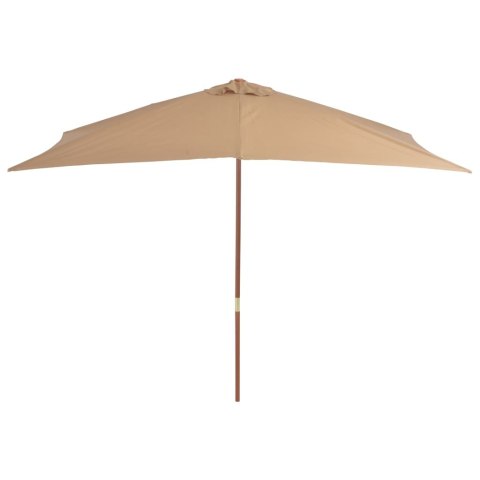 PARASOL OGRODOWY NA DREWNIANYM SŁUPKU 200X300CM TAUPE