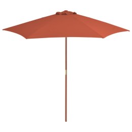 PARASOL OGRODOWY NA DREWNIANYM SŁUPKU 270CM TERAKOTA