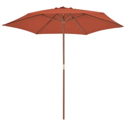 PARASOL OGRODOWY NA DREWNIANYM SŁUPKU 270CM TERAKOTA