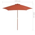 PARASOL OGRODOWY NA DREWNIANYM SŁUPKU 270CM TERAKOTA