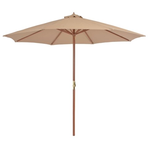 PARASOL OGRODOWY NA DREWNIANYM SŁUPKU 300CM TAUPE