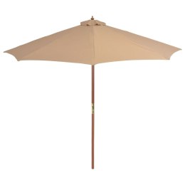 PARASOL OGRODOWY NA DREWNIANYM SŁUPKU 300CM TAUPE