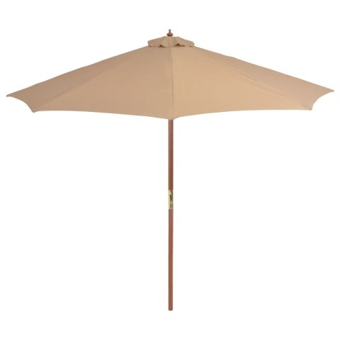 PARASOL OGRODOWY NA DREWNIANYM SŁUPKU 300CM TAUPE