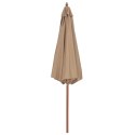 PARASOL OGRODOWY NA DREWNIANYM SŁUPKU 300CM TAUPE