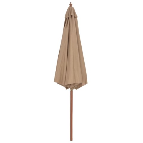 PARASOL OGRODOWY NA DREWNIANYM SŁUPKU 300CM TAUPE