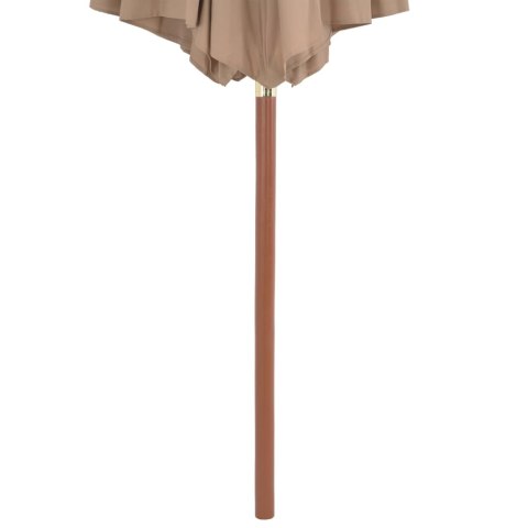 PARASOL OGRODOWY NA DREWNIANYM SŁUPKU 300CM TAUPE