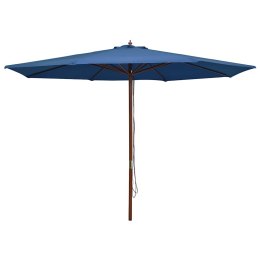 PARASOL OGRODOWY NA DREWNIANYM SŁUPKU 350CM NIEBIESKI