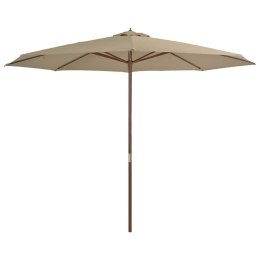PARASOL OGRODOWY NA DREWNIANYM SŁUPKU 350CM TAUPE