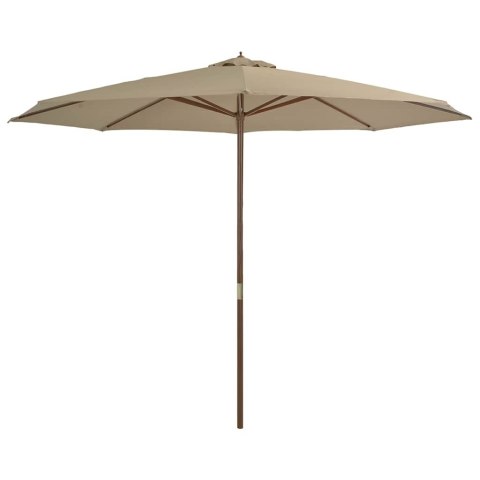 PARASOL OGRODOWY NA DREWNIANYM SŁUPKU 350CM TAUPE