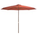 PARASOL OGRODOWY NA DREWNIANYM SŁUPKU 350CM TERAKOTA