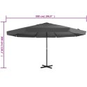 PARASOL OGRODOWY NA SŁUPKU ALUMINIOWYM 500CM ANTRACYTOWY