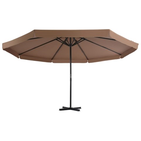 PARASOL OGRODOWY NA SŁUPKU ALUMINIOWYM 500CM TAUPE
