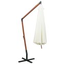 PARASOL OGRODOWY WISZĄCY 350CM DREWNIANY BIAŁY