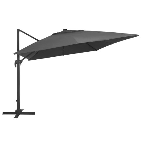 PARASOL Z LED I ALUMINIOWYM SŁUPKIEM 400X300CM ANTRACYTOWY