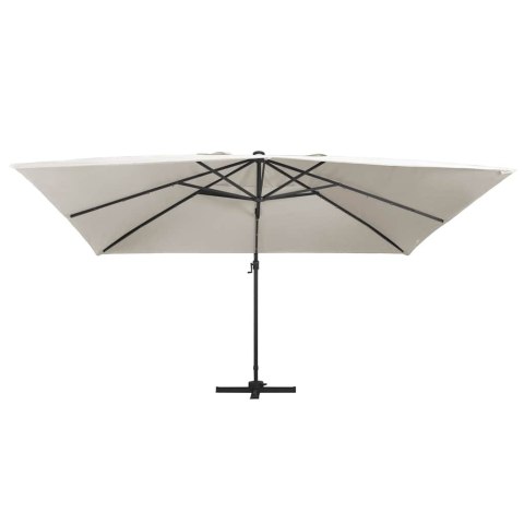 PARASOL Z LED I ALUMINIOWYM SŁUPKIEM 400X300CM PIASKOWY
