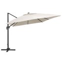 PARASOL Z LED I ALUMINIOWYM SŁUPKIEM 400X300CM PIASKOWY