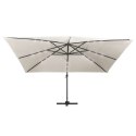 PARASOL Z LED I ALUMINIOWYM SŁUPKIEM 400X300CM PIASKOWY