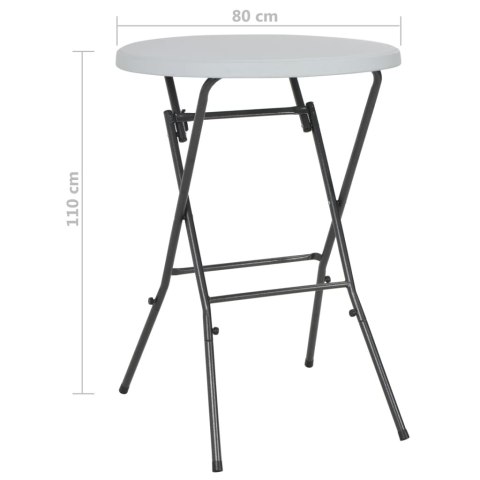 SKŁADANY STOLIK BAROWY BIAŁY 80X110CM HDPE