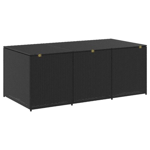 SKRZYNIA OGRODOWA Z POLIRATTANU 180X90X70CM CZARNA