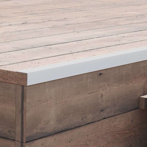 TARASOWE LISTWY KĄTOWE 5 SZT. ALUMINIUM 170CM SREBRNE