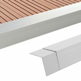 TARASOWE LISTWY KĄTOWE 5 SZT. ALUMINIUM 170CM SREBRNE