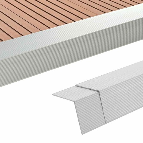 TARASOWE LISTWY KĄTOWE 5 SZT. ALUMINIUM 170CM SREBRNE