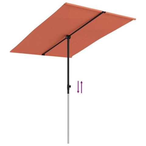 PARASOL OGRODOWY NA ALUMINIOWYM SŁUPKU 2X1,5M TERAKOTA